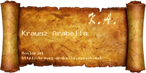Krausz Arabella névjegykártya